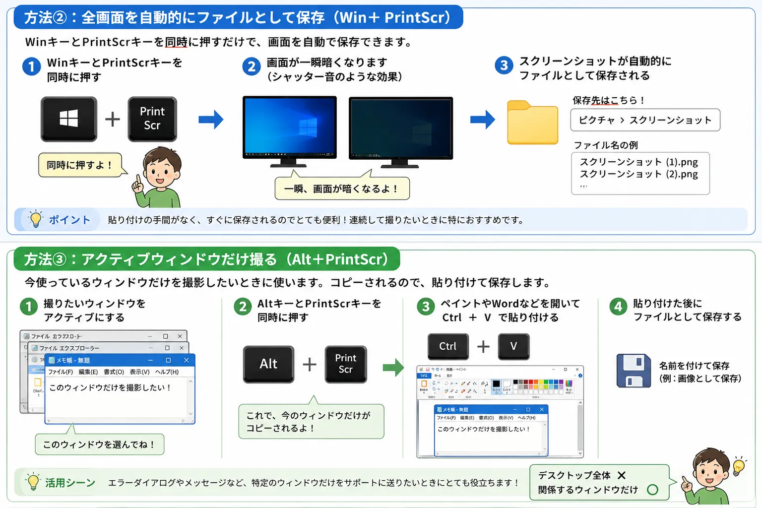 AltキーとPrintScrキーでアクティブウィンドウだけ撮る方法のイメージ